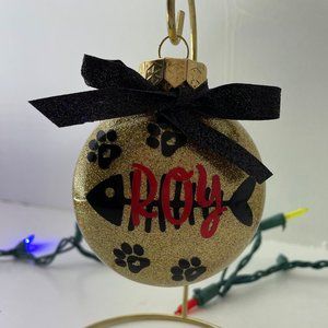 Personalized pet fish bone ornament